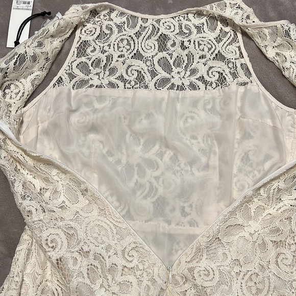 BB Dakota Ivory Lace FIt & Flare Sleeveless Dress - Picture 9 of 16